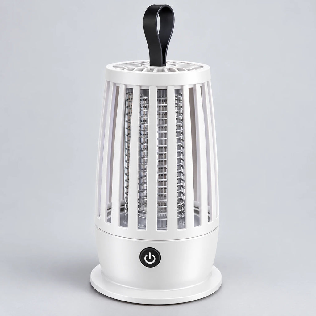 Lampe anti-moucherons UV d'intérieur Naturia Halo, blanche, avec anse de suspension