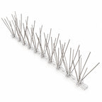 Bande de pics anti-pigeons en acier inoxydable sur base plastique transparente, lot de 10 Naturia