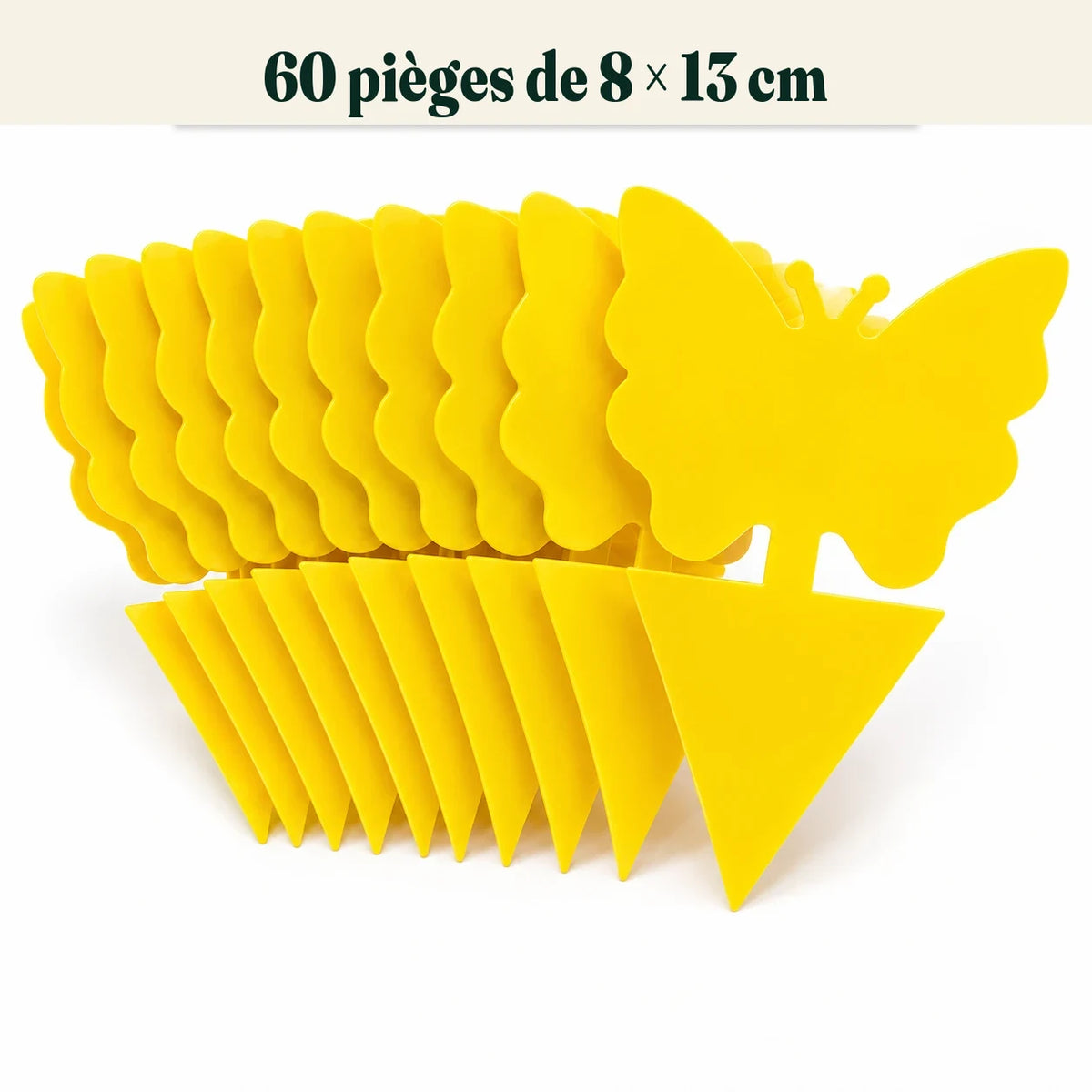 Lot de 60 pièges collants jaunes de 8 × 13 cm