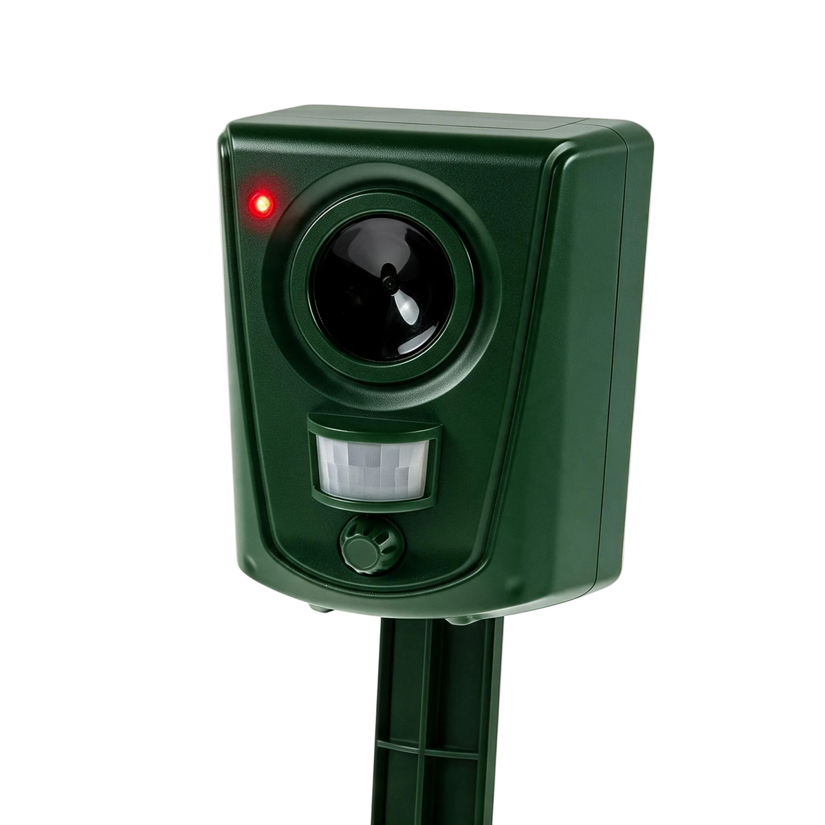 Naturia Anti-Chat Sonic, répulsif à ultrasons pour jardin, boîtier vert sur piquet