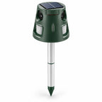 Répulsif renard solaire à ultrasons Naturia Anti-Renard 360, boîtier vert sur piquet