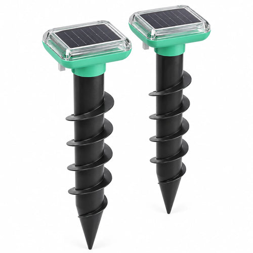 Lot de 2 répulsifs anti-taupe solaires Naturia Anti-Taupe Vibro à visser dans le sol