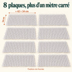 Lot de 8 plaques de tapis anti-chat d'environ 42 x 34 cm, fixations non fournies
