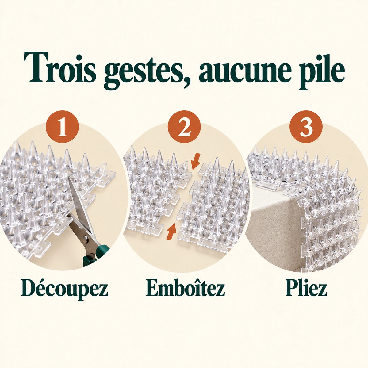 Tapis anti-chat : se découpe aux ciseaux, s'emboîte et se plie