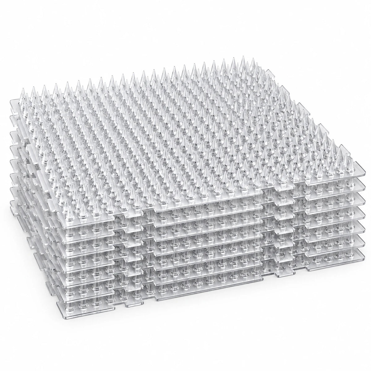 Tapis anti-chat à picots Naturia, lot de 8 plaques en plastique transparent